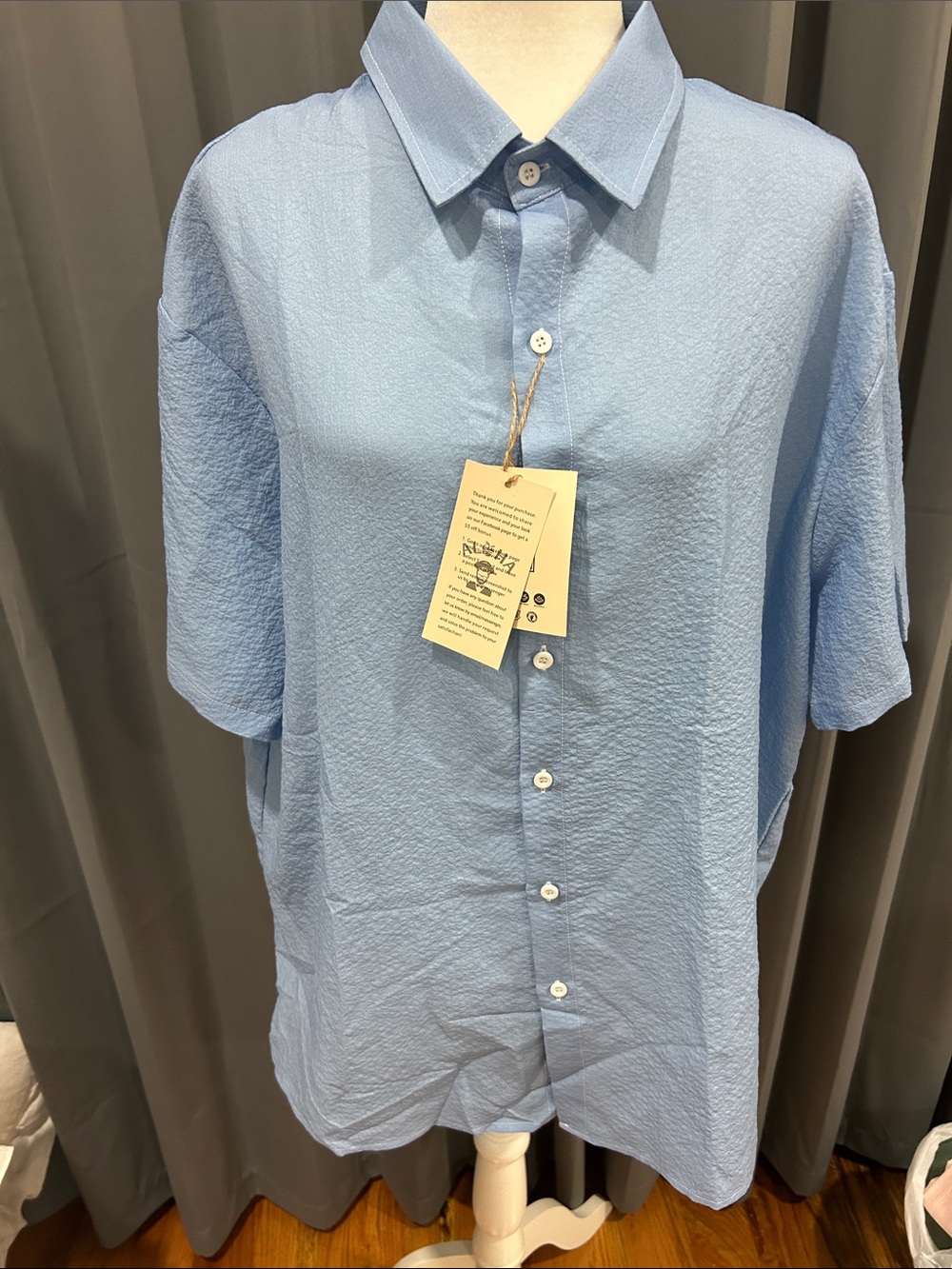 ALOHA Light Blue Short-Sleeve Button-Down Shirt